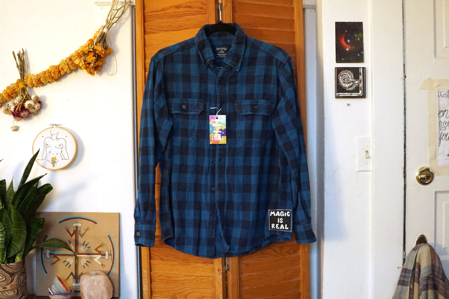 Flannel Hand Dyed Blue Patch (M)