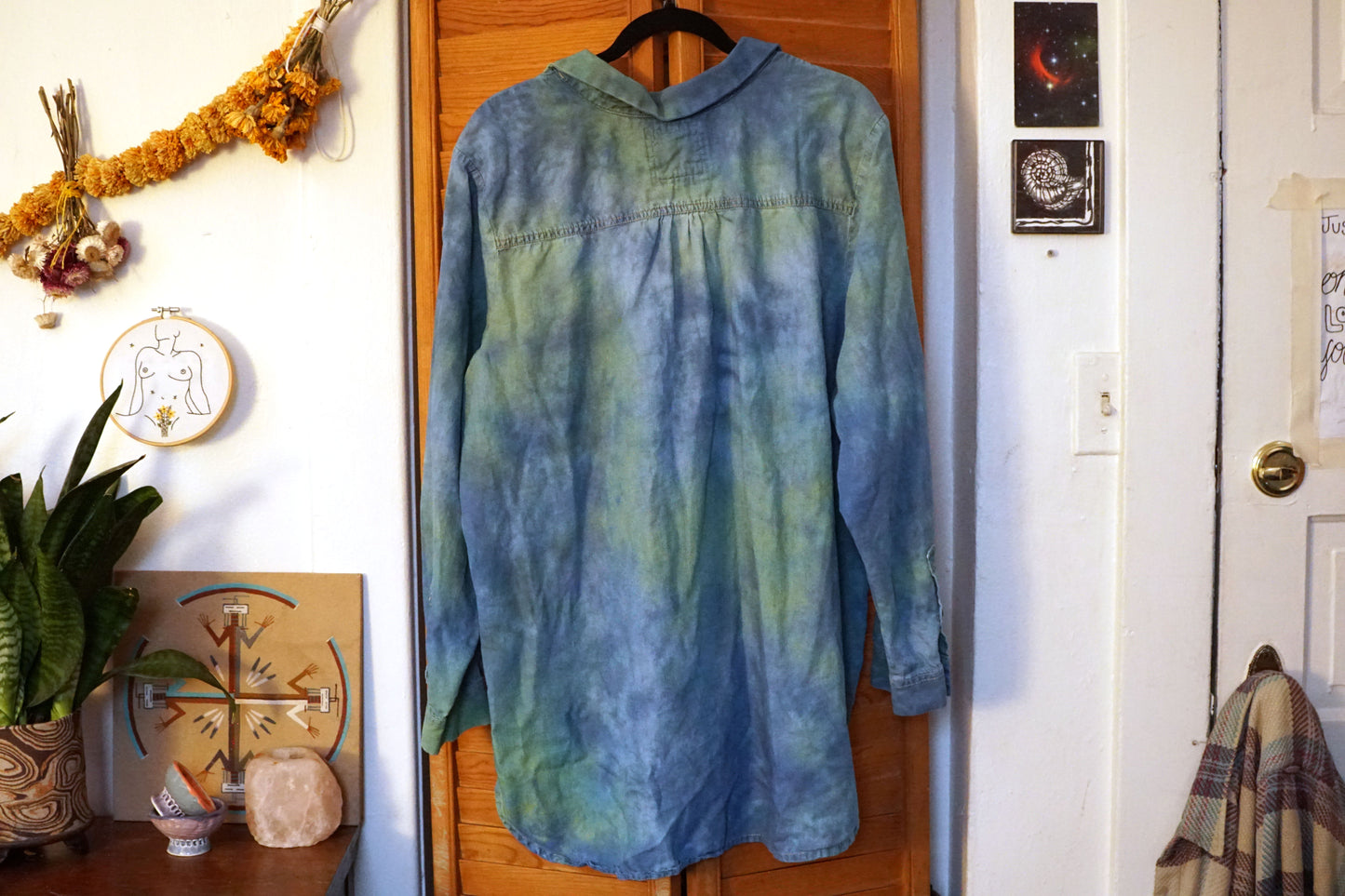 Cotton Hand Dyed Green and Blue (2X)