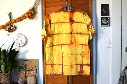 Cotton Hand Dyed Yellow T-Shirt (L)