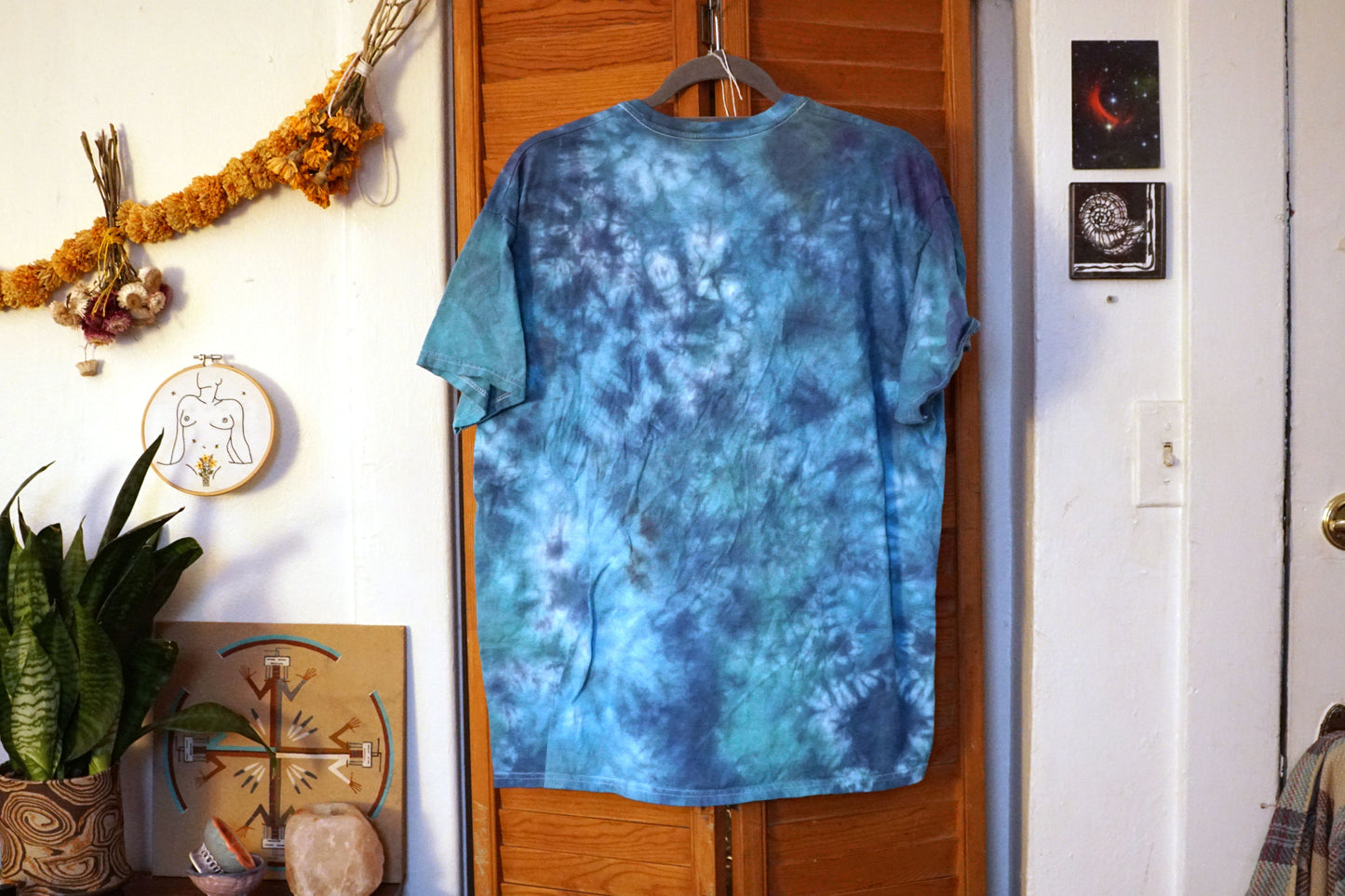 Cotton Hand Dyed Blue T-Shirt (M)