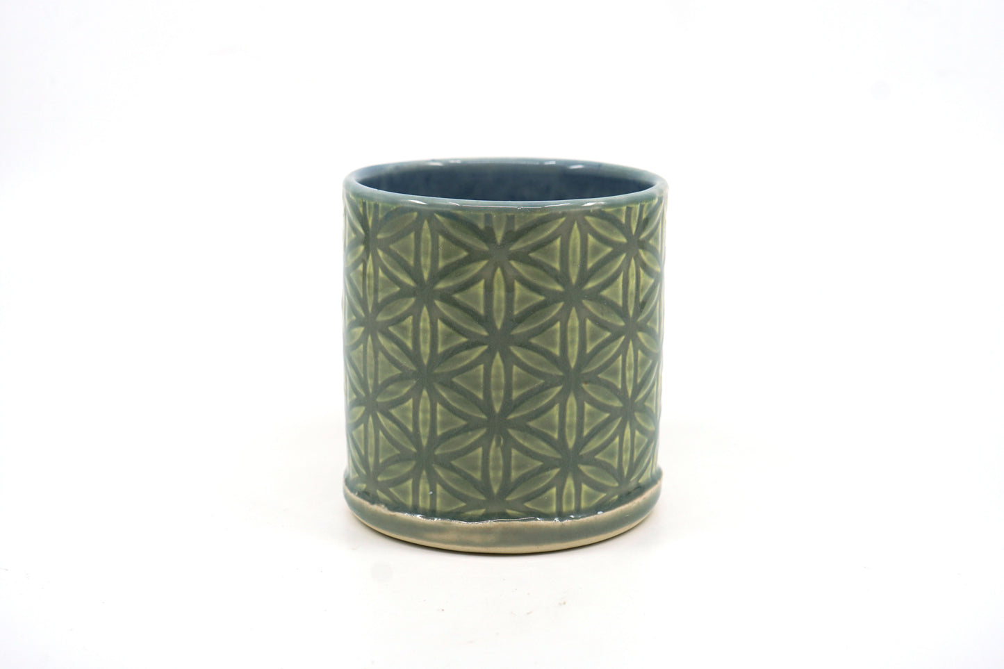 Flower of Life Green and Blue Cup