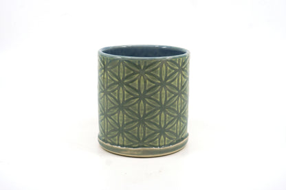 Flower of Life Green and Blue Cup