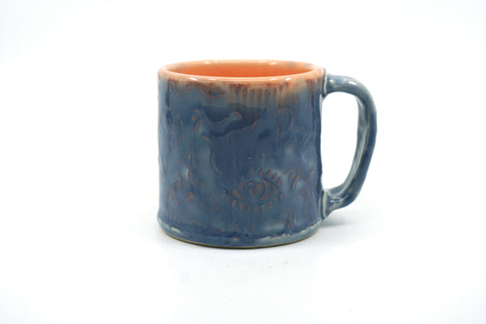 SECOND Dancing Eyes Blue and Orange Mug