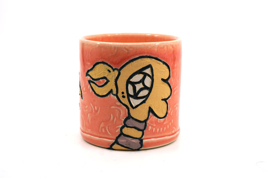 Double Bird Pink and Orange Cup