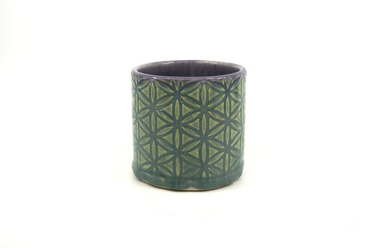 Flower of Life Green and Purple Cup