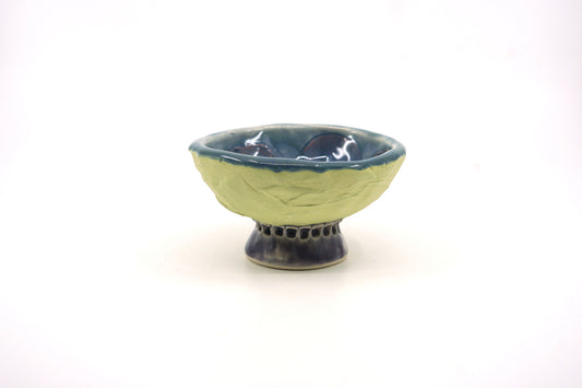 Salt Pinch Baby Footed Bowl Green