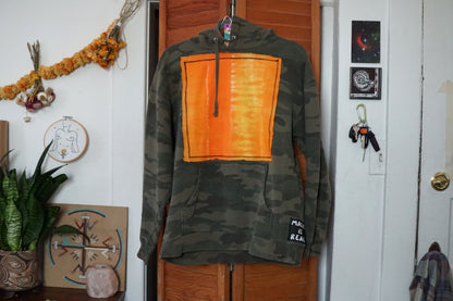 Camo Hoodie with Orange Patch (M)